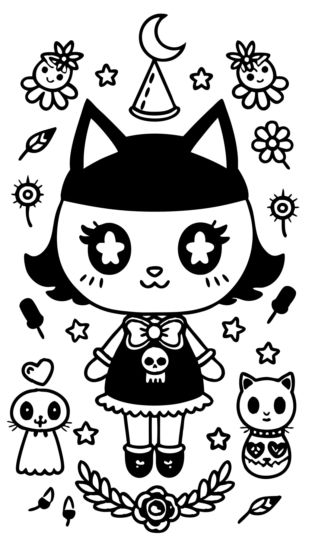 cute goth coloring pages